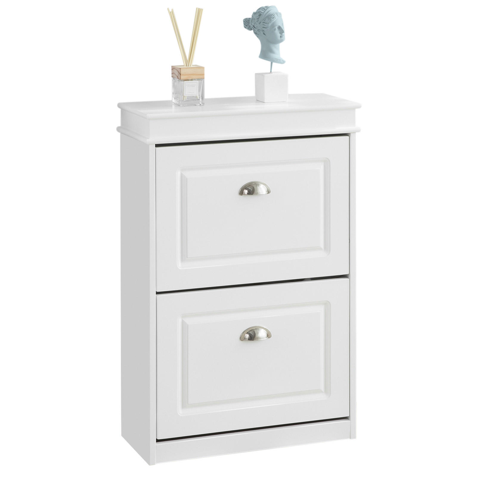 SCHUHSCHRANK Weiß - Weiß, Holzwerkstoff (53/82/24cm) - SoBuy
