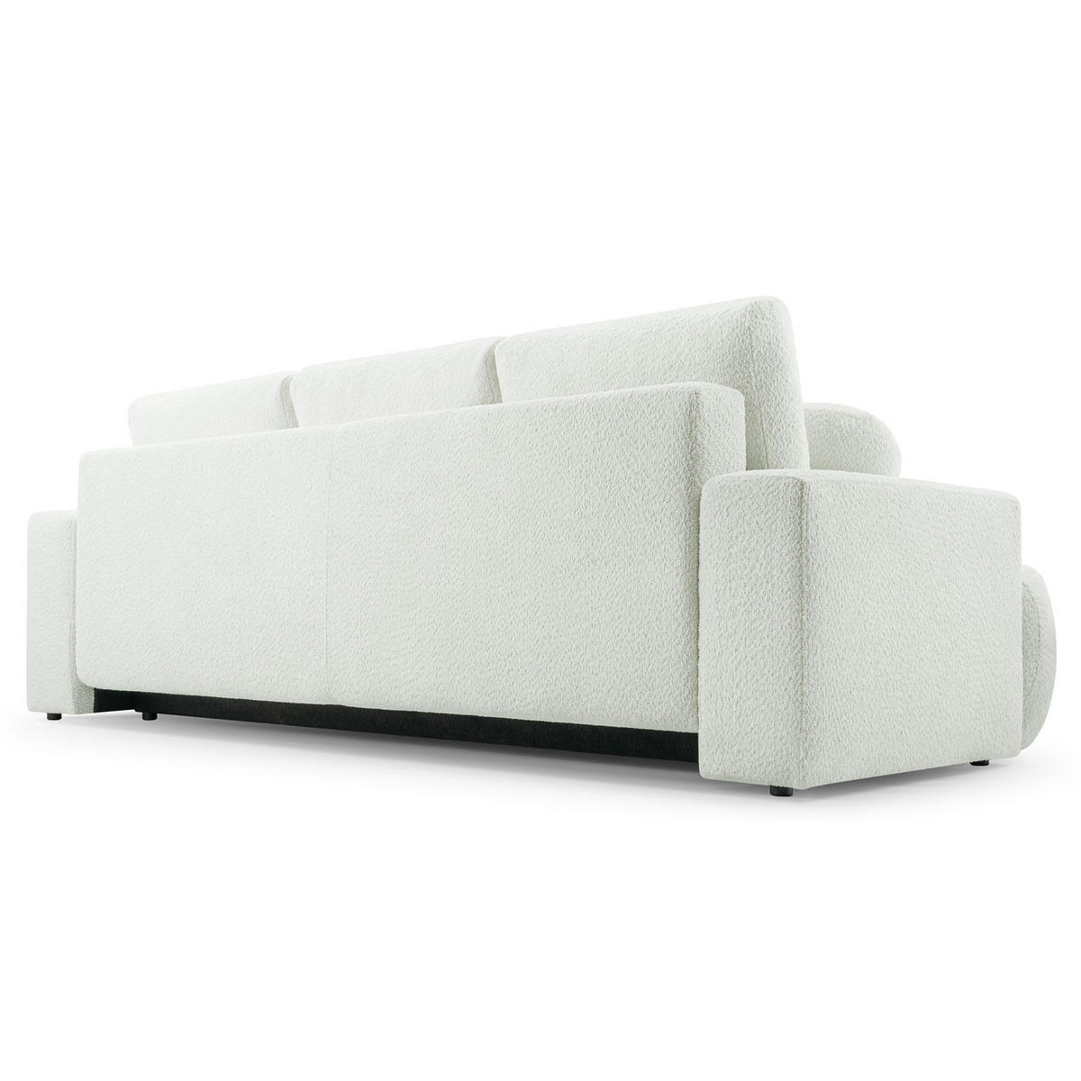 3-SITZER SOFA Barletto Creme Bouclé - Creme/Schwarz, Holz/Textil (248/94/110cm) - Selsey