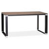 SCHREIBTISCH Modern Chromdetails Große Arbeitsfläche KERIX, Braun-Schwarz 140x70x74 cm - Schwarz/Braun, Holz/Metall (70/140/74cm) - KADIMA DESIGN
