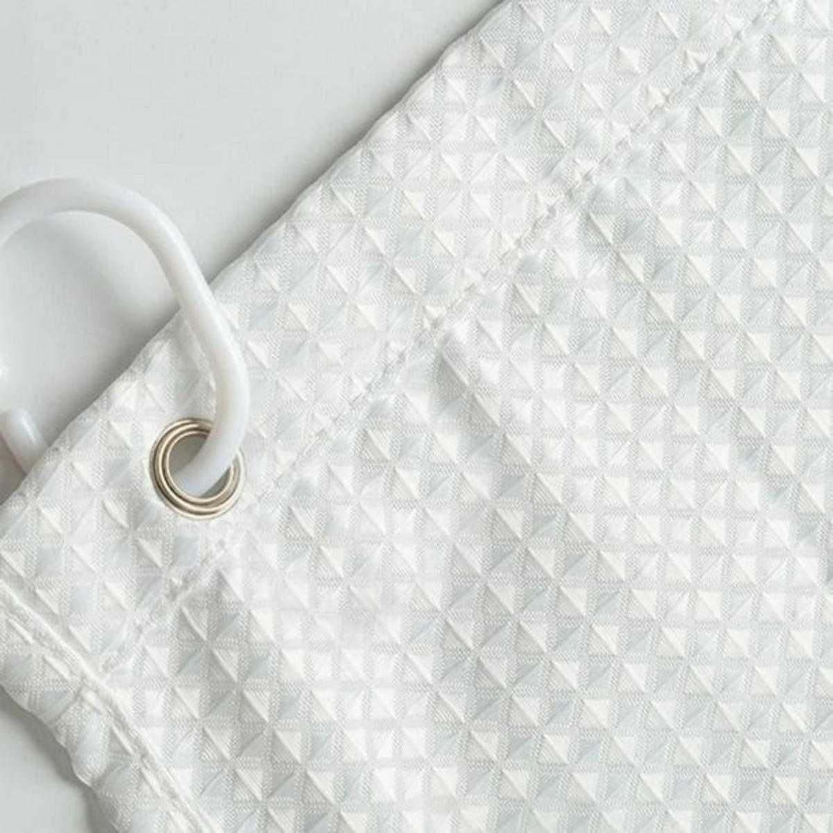 DUSCHVORHANG strukturiert Waffelstruktur robust fürs Badezimmer 72 x 72 cm - Weiß, Textil (72/72cm) - MCBOSON