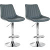 BARHOCKER 2er Set Lederlook grau - Grau, Textil/Metall (49.5/91/50cm) - CLP