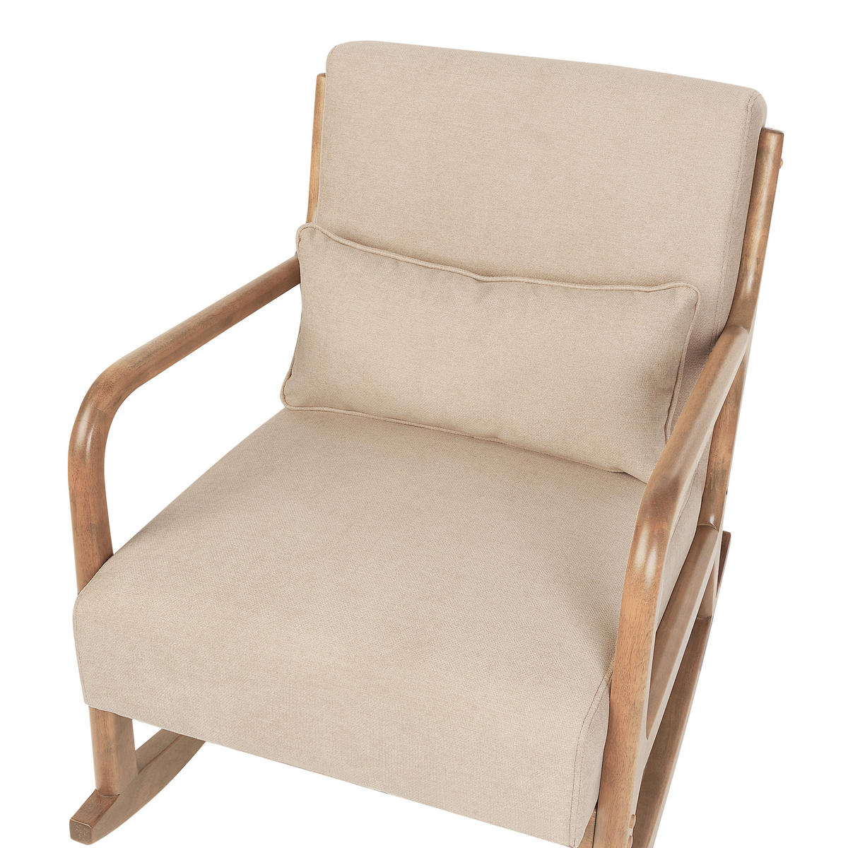 SCHAUKELSESSEL Stoff Beige Skovde - Hellbraun/Beige, Textil (66/82/79cm) - Beliani
