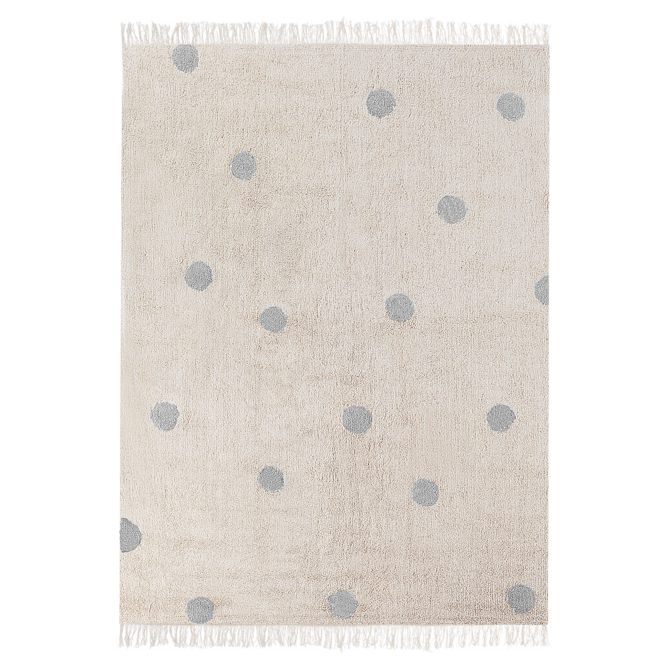 KURZFLOR-TEPPICH Beige 140/200 cm Dardere - Beige/Grau, Textil (140/200cm) - Beliani