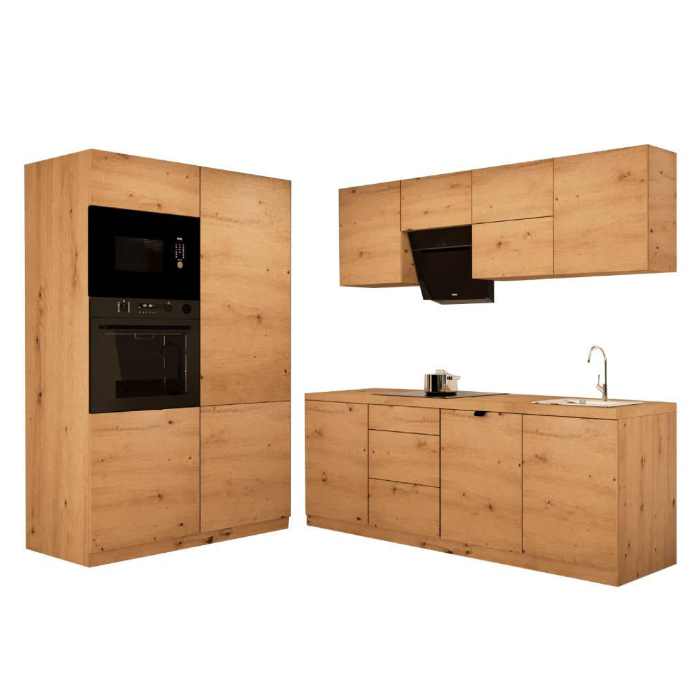 KÜCHENZEILE 240 cm - Langen KL18-M240 - in Artisan Eiche - Eiche Artisan, Holz (360/212/58cm)