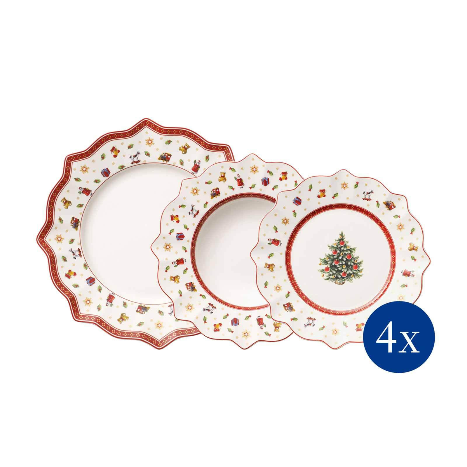 TELLER-SET Toy's Delight weiß-rot - Rot/Weiß, Keramik (28.5/30.5/29.5cm) - Villeroy & Boch