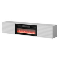 TV-LOWBOARD Tula mit Kamin - Weiß, Holzwerkstoff (183/37/35cm) - MIRJAN24