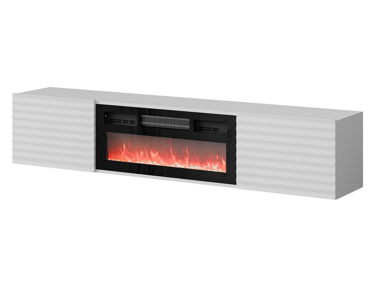TV-LOWBOARD Tula mit Kamin - Weiß, Holzwerkstoff (183/37/35cm) - MIRJAN24