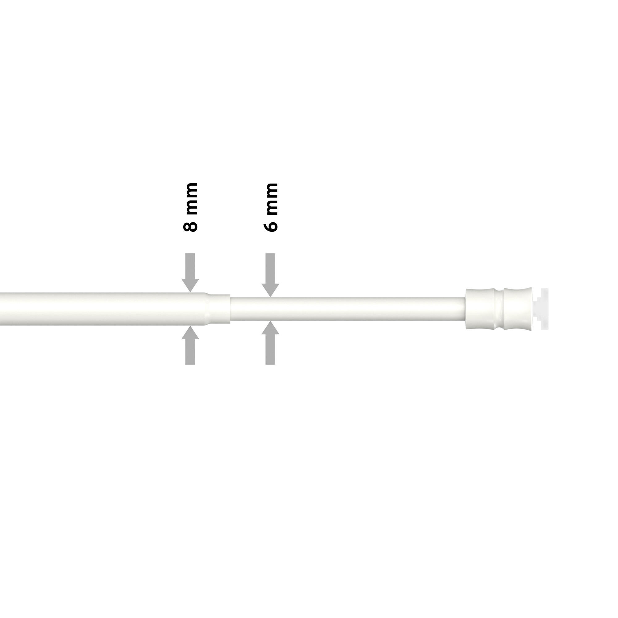 KLEMMSTANGE / SCHEIBENSTANGE Flexo 40-60 cm, 8 / 6 mm Ø, Weiß - Weiß, Kunststoff/Metall (60cm) - INTERDECO