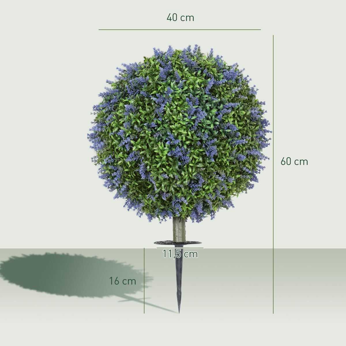KÜNSTLICHER 2er-Set Lavendel 60 cm mit UV Schutz - Multicolor, Kunststoff (60cm) - HOMCOM