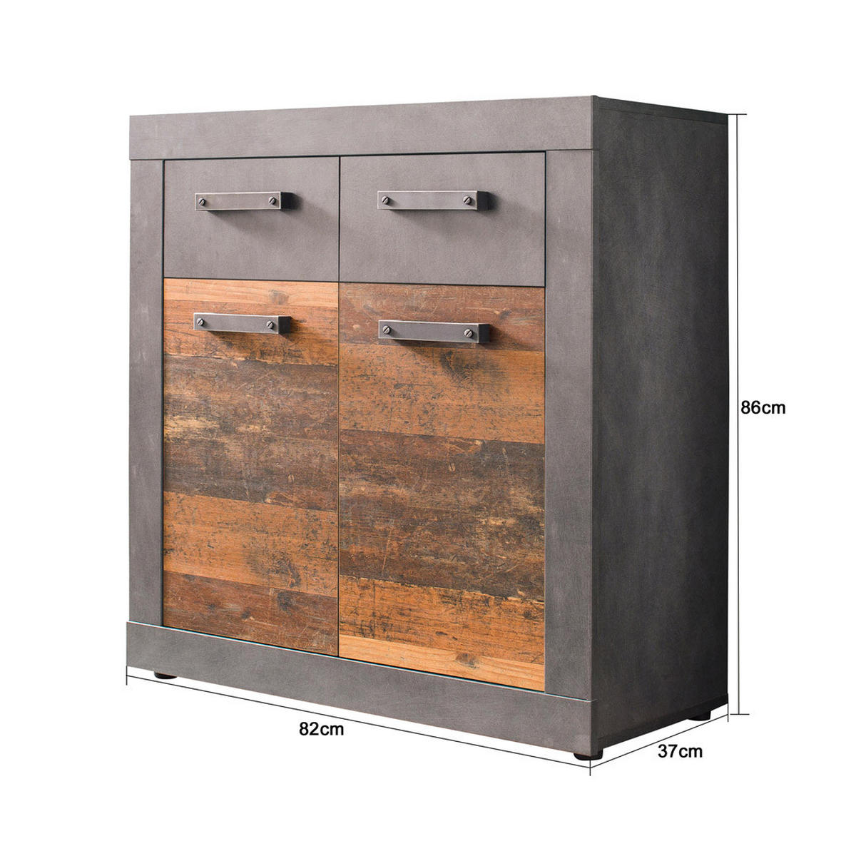 KOMMODE Grau - Grau, Holzwerkstoff (82/86/37cm) - ebuy24