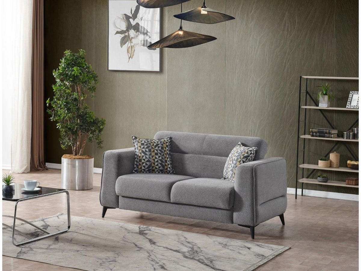 SITZGARNITUR Manta, Grau Stellvariante 2+1+1 - Grau, Holzwerkstoff/Kunststoff (174/87/98cm)