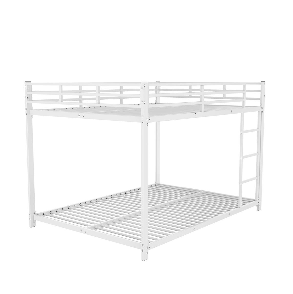 ETAGENBETT 140/200 cm aus Metall in Weiß – platzsparend und stabil - Weiß, Metall (140/200cm) - BEAOK