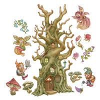 AUFKLEBER 130x172 cm Waldwesen Feen - Grün, Kunststoff (130/172/0.1cm) - TULUP