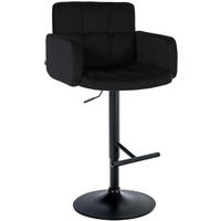 BARHOCKER Lausanne Samt schwarz schwarz - Schwarz, Textil/Metall (60/113/56cm) - TPFLiving