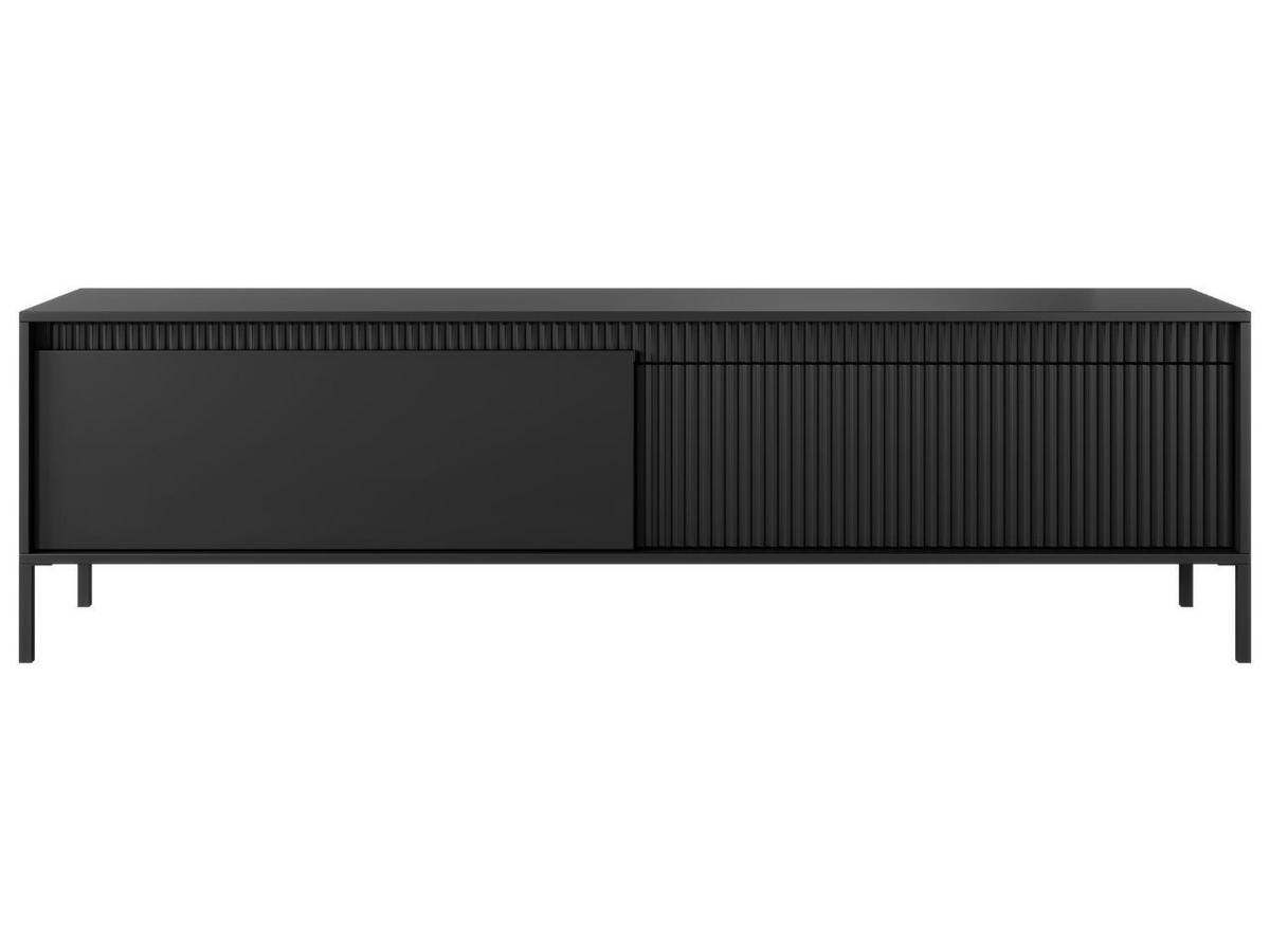 TV-SCHRANK Schwarz 187 cm Sorano - Schwarz, Naturmaterialen/Metall (187/54/40cm) - Graingold