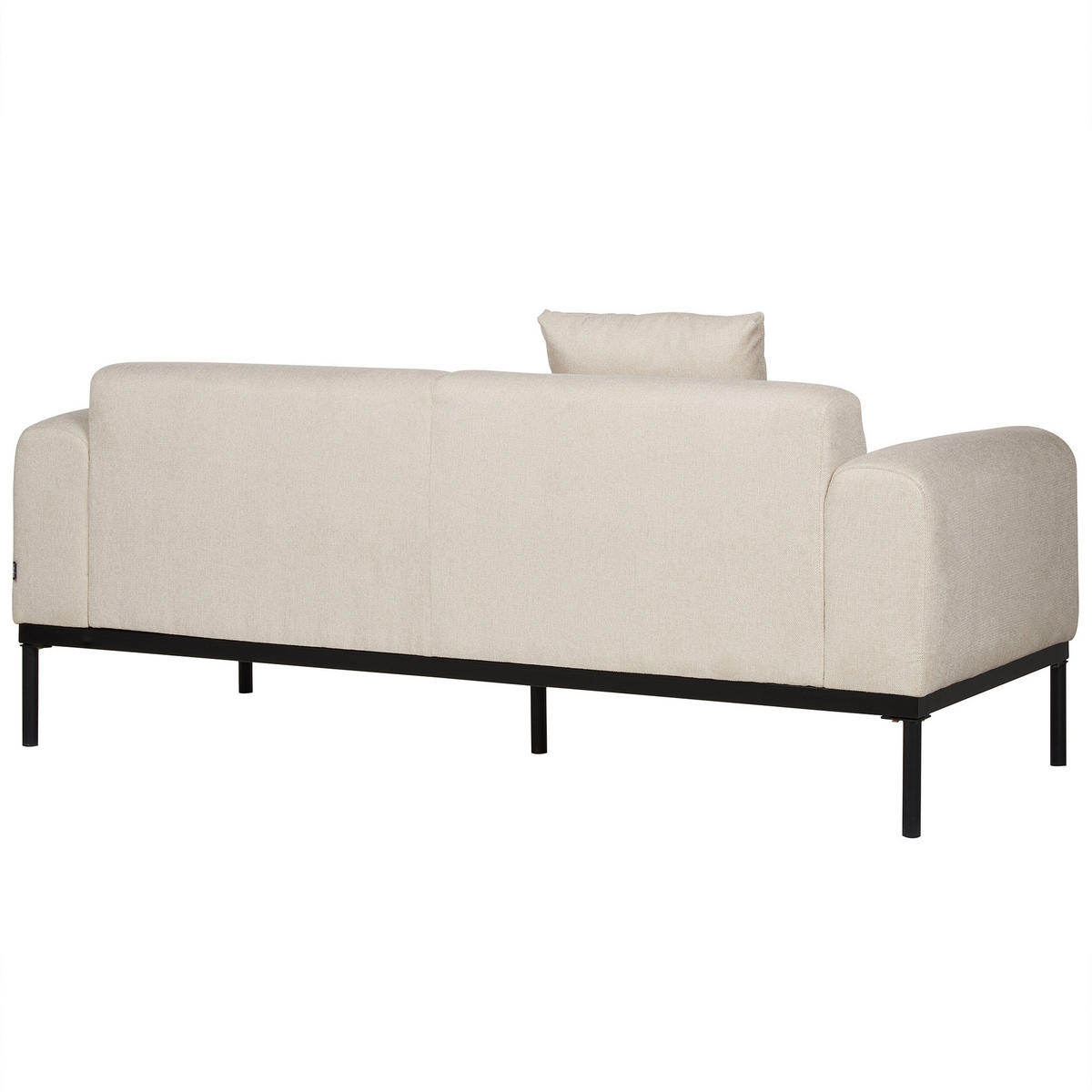 2-SITZER-SOFA Leinen hellbeige Malmos - Beige/Schwarz, Textil (196/78/85cm) - Beliani
