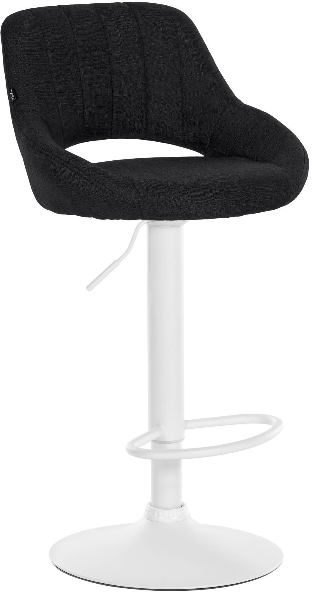 BARHOCKER Stoff schwarz - Schwarz/Weiß, Textil/Metall (47/85/48cm) - CLP