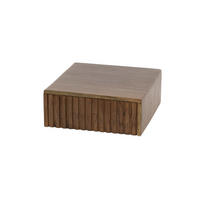 NACHTTISCH Carve - Braun - 35/35/14 cm - 2er-Set - Braun, Holz (35/14/35cm) - Hoyz Collection