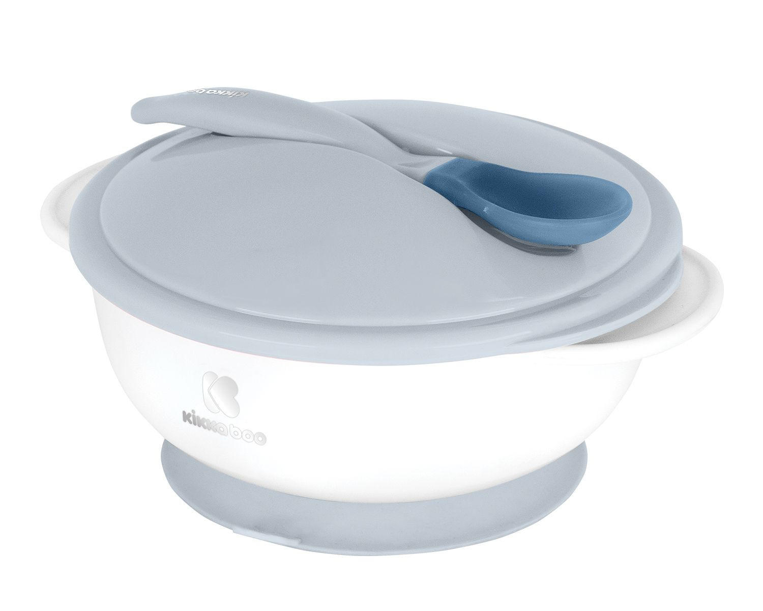 KINDERSCHÜSSEL Essschüssel 250 ml blau Deckel, ab 4 Monaten, ab 4 Monate, leicht zu reinigen, für unterwegs - Blau, Kunststoff (12/7/14cm) - Kikka boo
