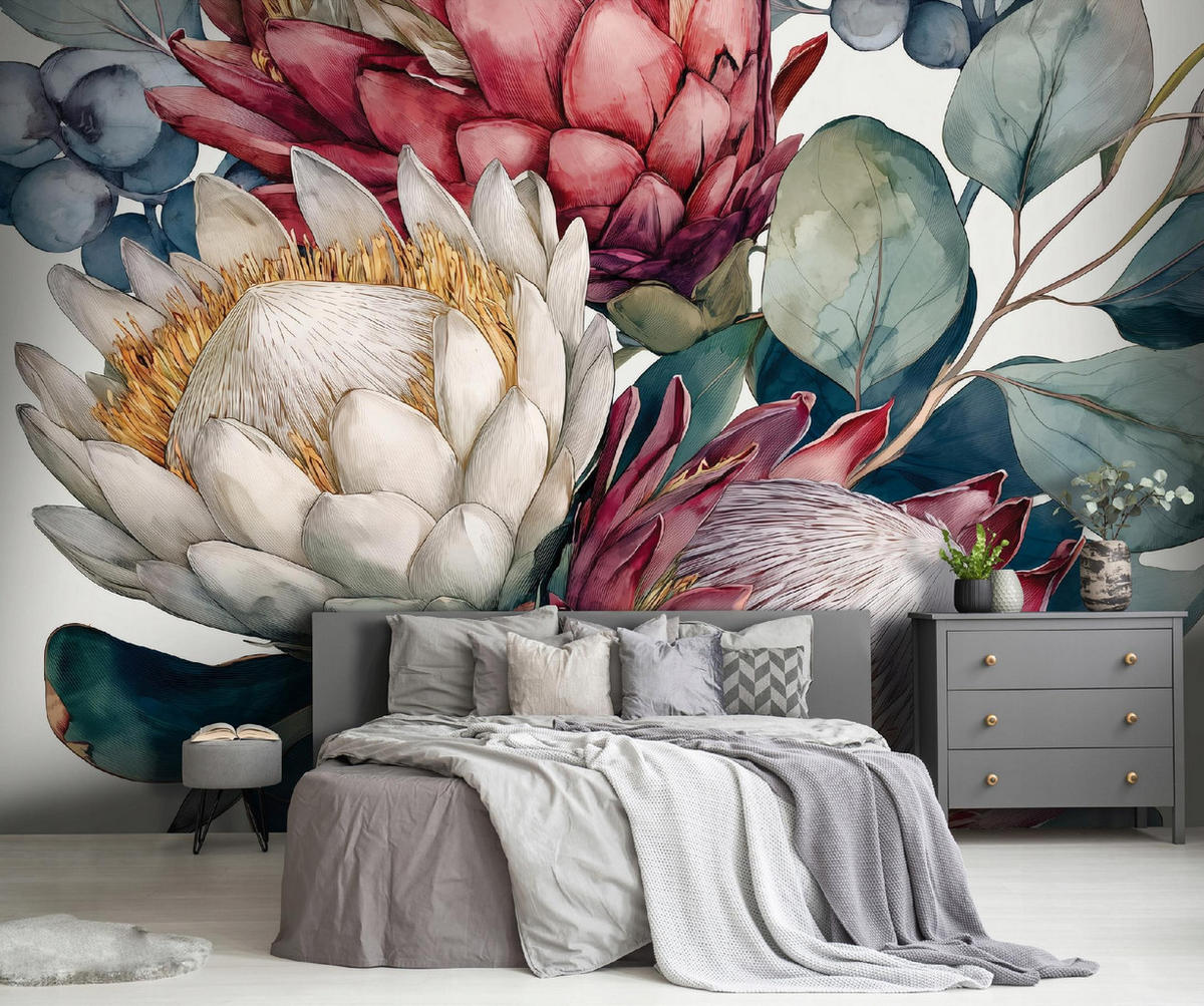 FOTOTAPETE Blumen Natur Grün 250x175 cm - Multicolor, Papier (250/175cm) - Wallarena