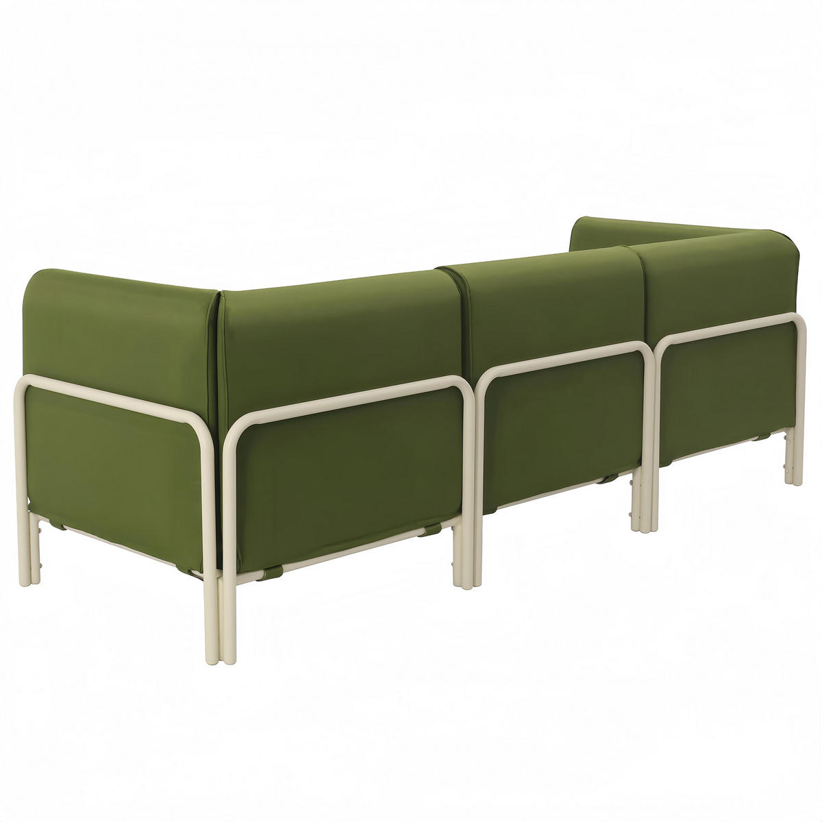 GARTENSOFA mit 3 Sitzplätzen, Khakigrün - Grün, Textil (80/78/216cm) - Oviala
