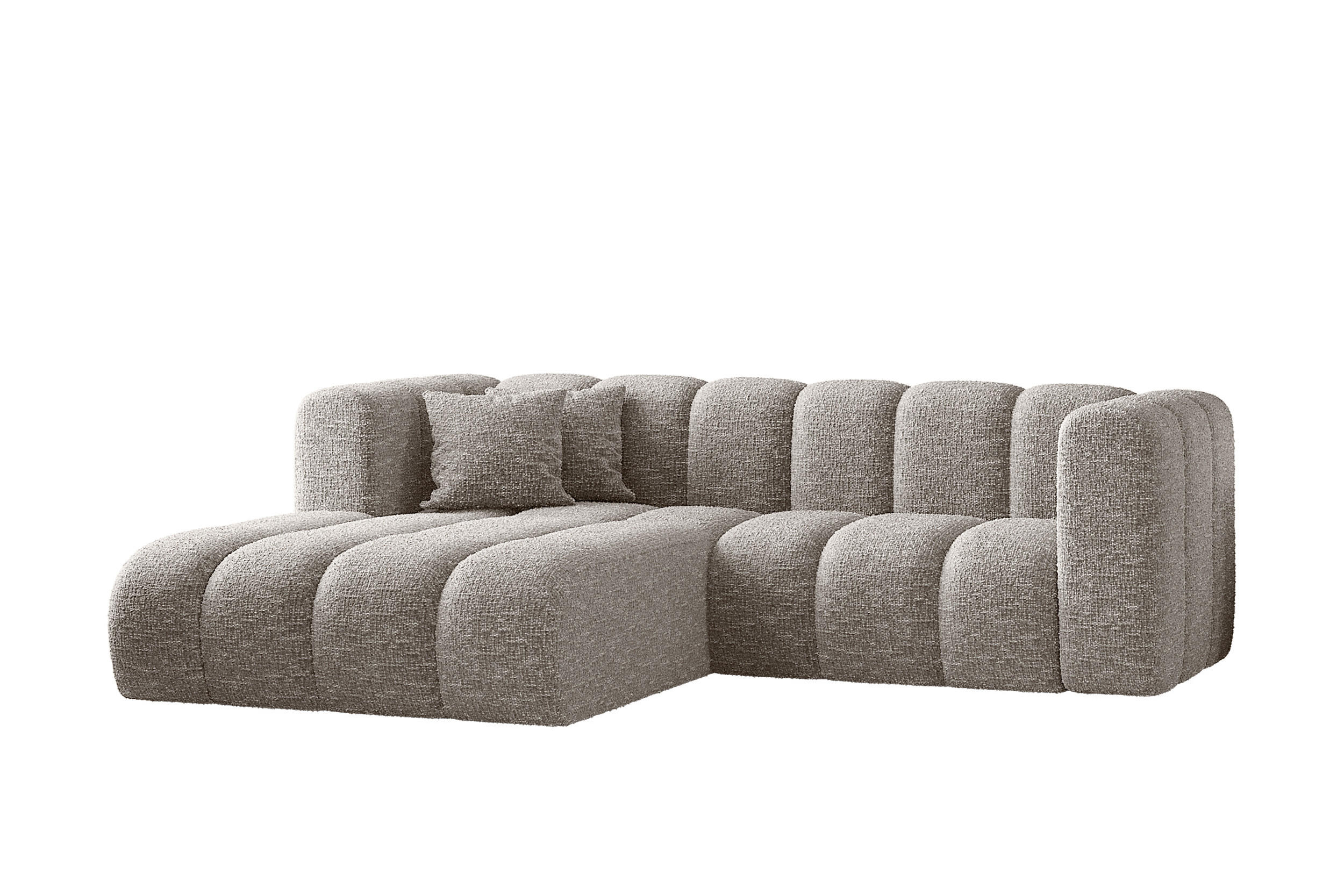 ECKSOFA L-form Sofa Grand modular stoff Haga Hellgrau Links - Hellgrau, Holz (179/227cm) - Kaiser Möbel