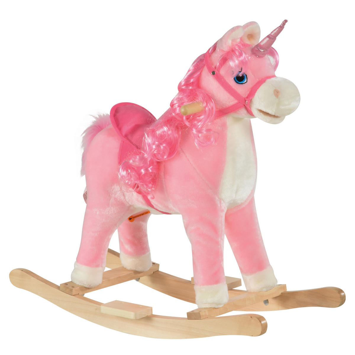SCHAUKELPFERD DE-18222 mit authentischen Geräuschen Rosa - Pink, Holzwerkstoff (33/62/74cm) - ComfortXL