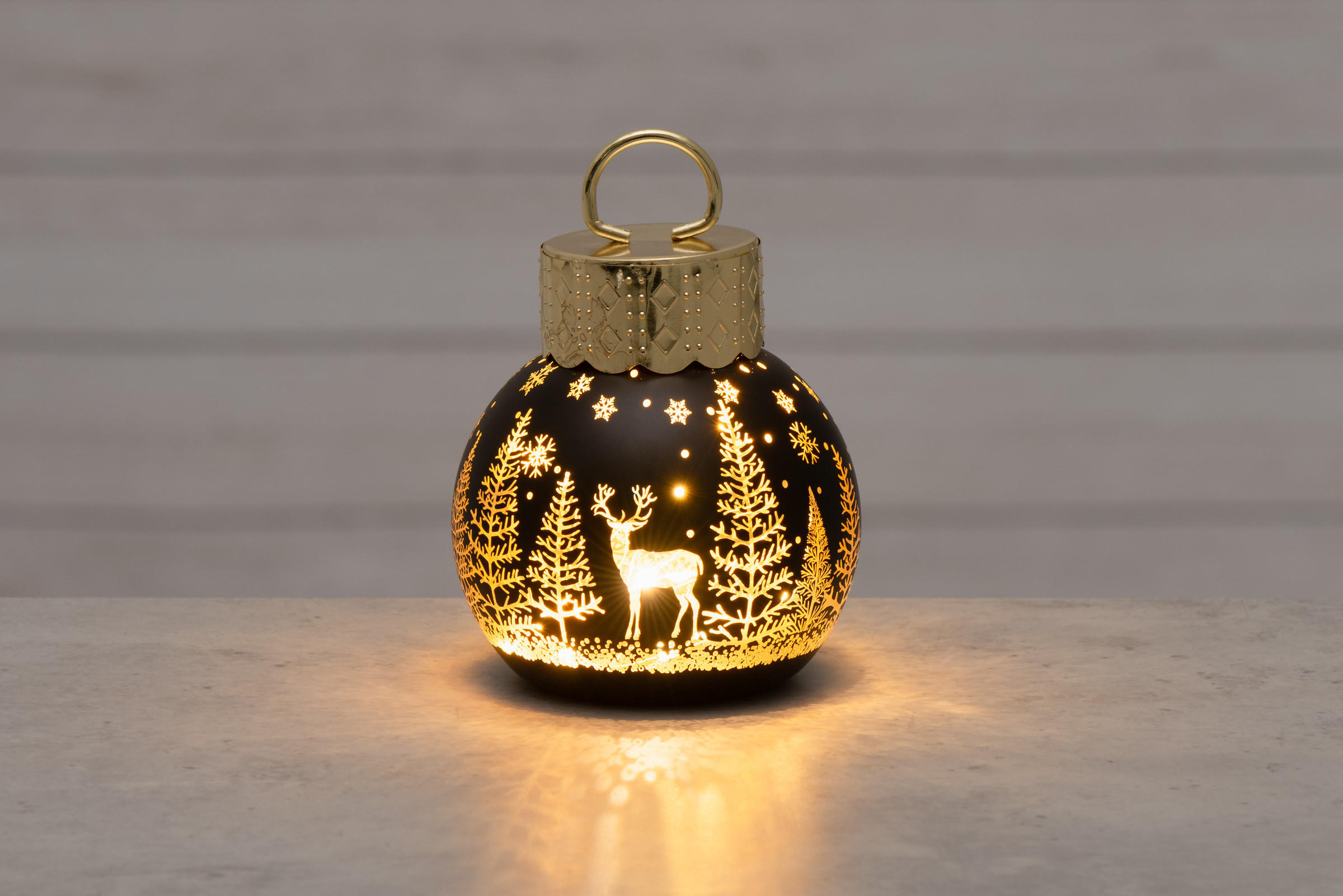 LED-LAMPE Weihnachtskugel Rentier Ø 10 cm - Multicolor, Glas (10/13/10cm)