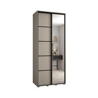 SCHWEBETÜRENSCHRANK 235,2/120/60 2-türig - Kaschmir/Schwarz, Holz/Metall (120/235.2/60cm) - MÖBEL KRYSPOL