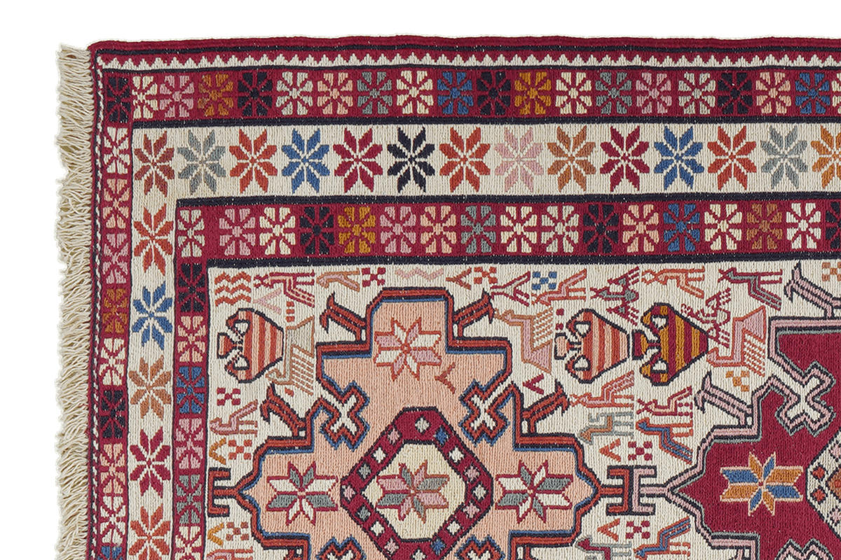 HANDWEBTEPPICH Sumak Shahsavan Beige 103/78 cm Schurwolle - Beige, Textil (78/103cm) - Looma