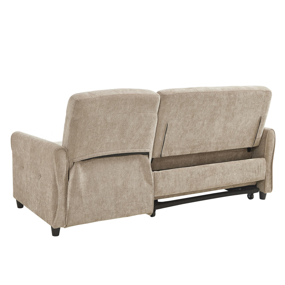 SCHLAFSOFA 3-Sitzer 3-in-1 ausziehbar Chenille, DE-42933, Braun - Braun, Metall (176/83/148cm) - ComfortXL
