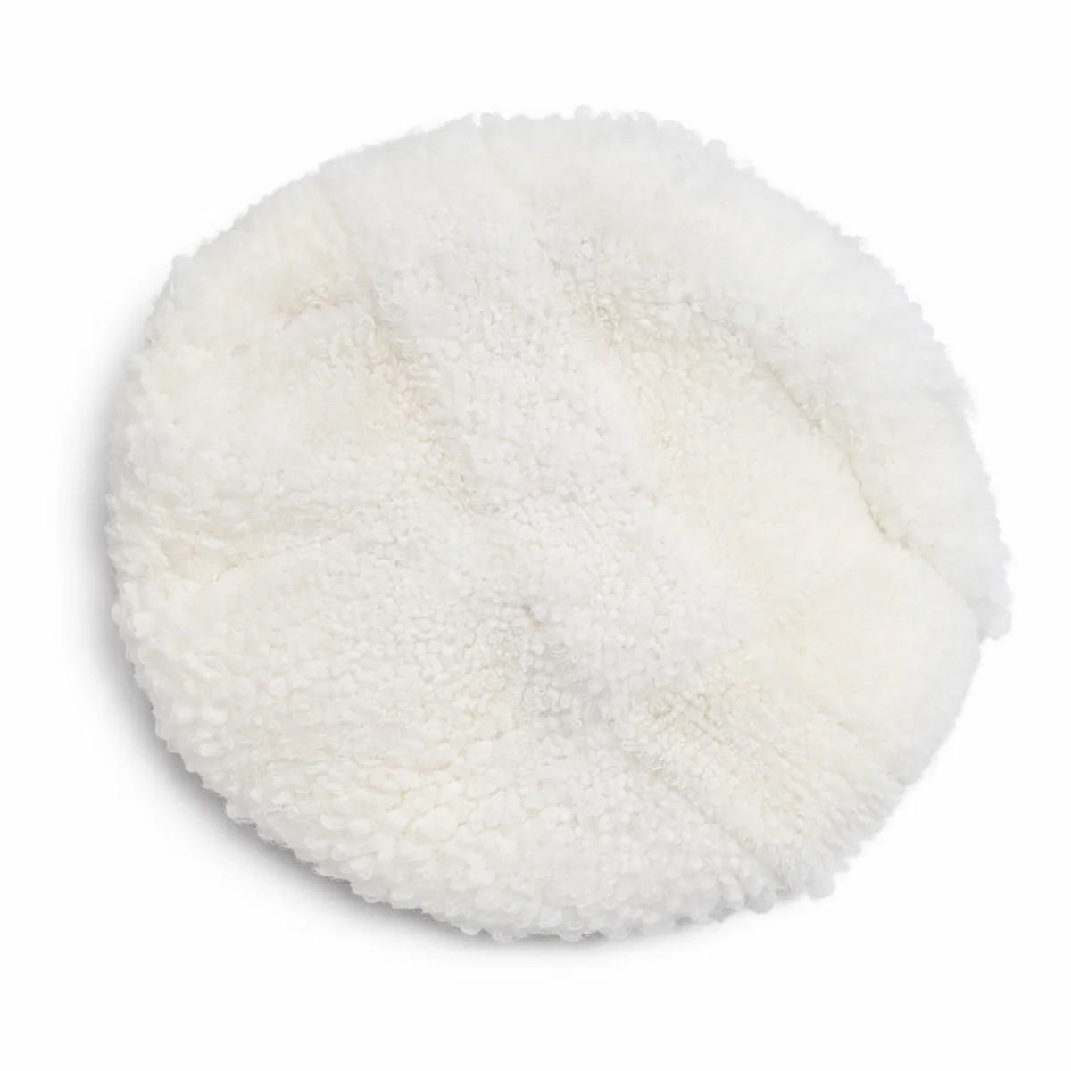 SITZAUFLAGE Lammfell Patchwork natur vernäht weich 37x37 cm Weiß Rund - Weiß, Fell (37/37cm) - Provellus