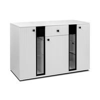 SIDEBOARD Formilo Weiß 140,4/80/40,2 cm – Kommode mit Rillen und Schublade - Weiß, Holzwerkstoff/Kunststoff (140/80/40cm) - AX Living