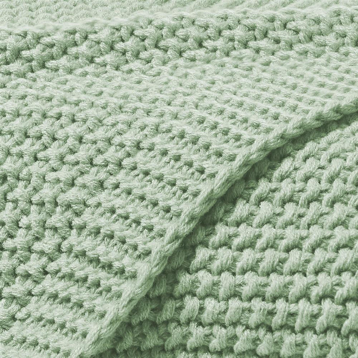 STRICKDECKE 130x170 cm, Kuscheldecke aus 100% Polyacryl, Flauschige Wohnzimmer Wohndecke für Sofa, Bett, Couch - Salbei Grün - Grün, Textil (130/170cm) - Carpe Sonno