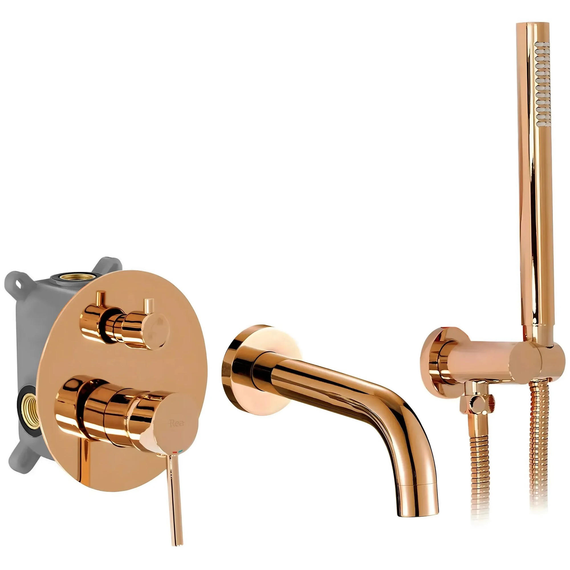 UNTERPUTZ Wannenarmatur Rea Lungo Copper +ibox - Kupferfarben, Metall (15.5/16/15.5cm) - REA