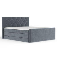 BOXSPRINGBETT Toma Grau 200/200 cm - Schwarz/Grau, Holz/Holzwerkstoff (200/200cm) - Maison de Reve
