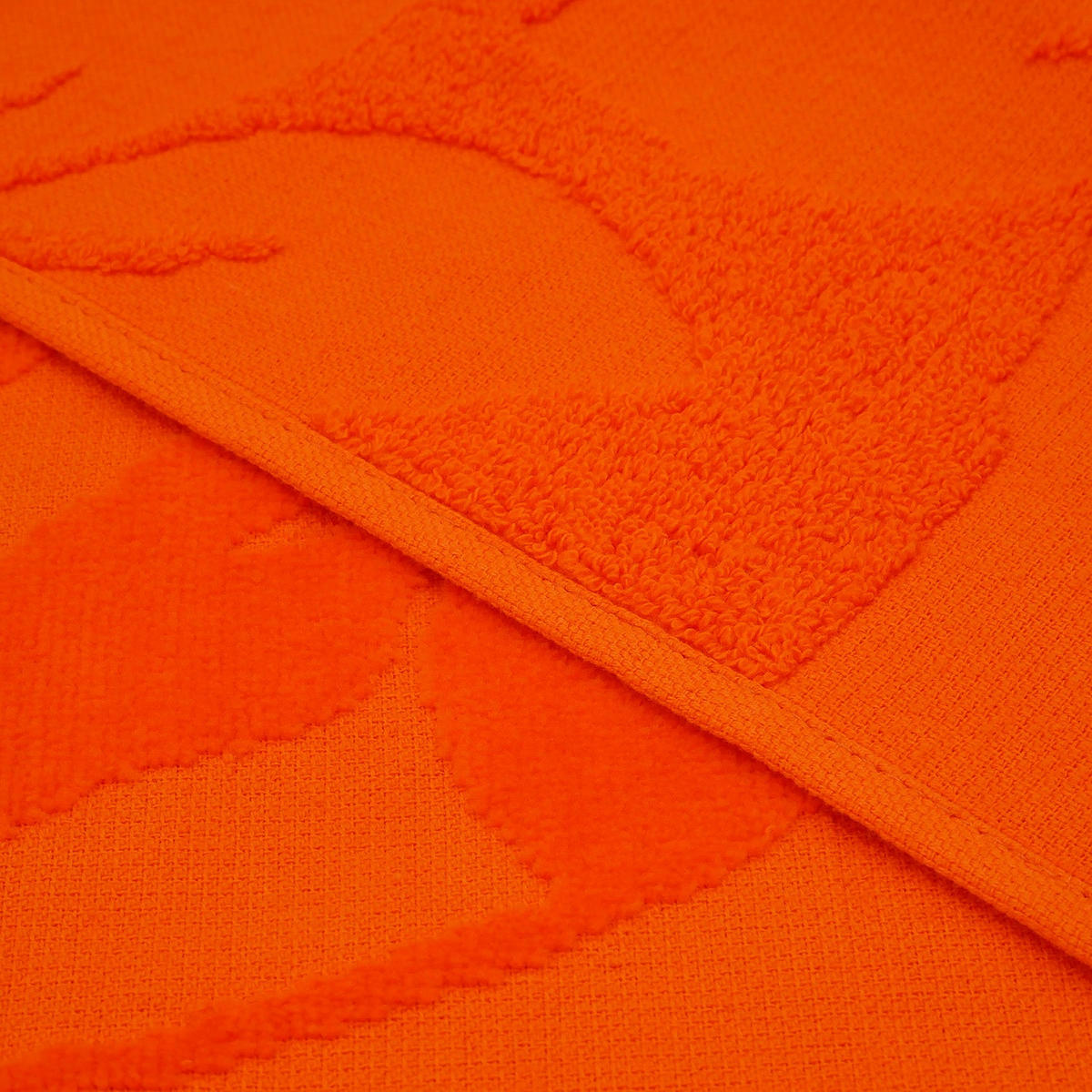 STRANDTUCH Frottee Velours Jacquard Orange 90x170 340g/m² - Kerlaz - Orange, Textil (170/90cm) - LE COMPTOIR DE LA PLAGE