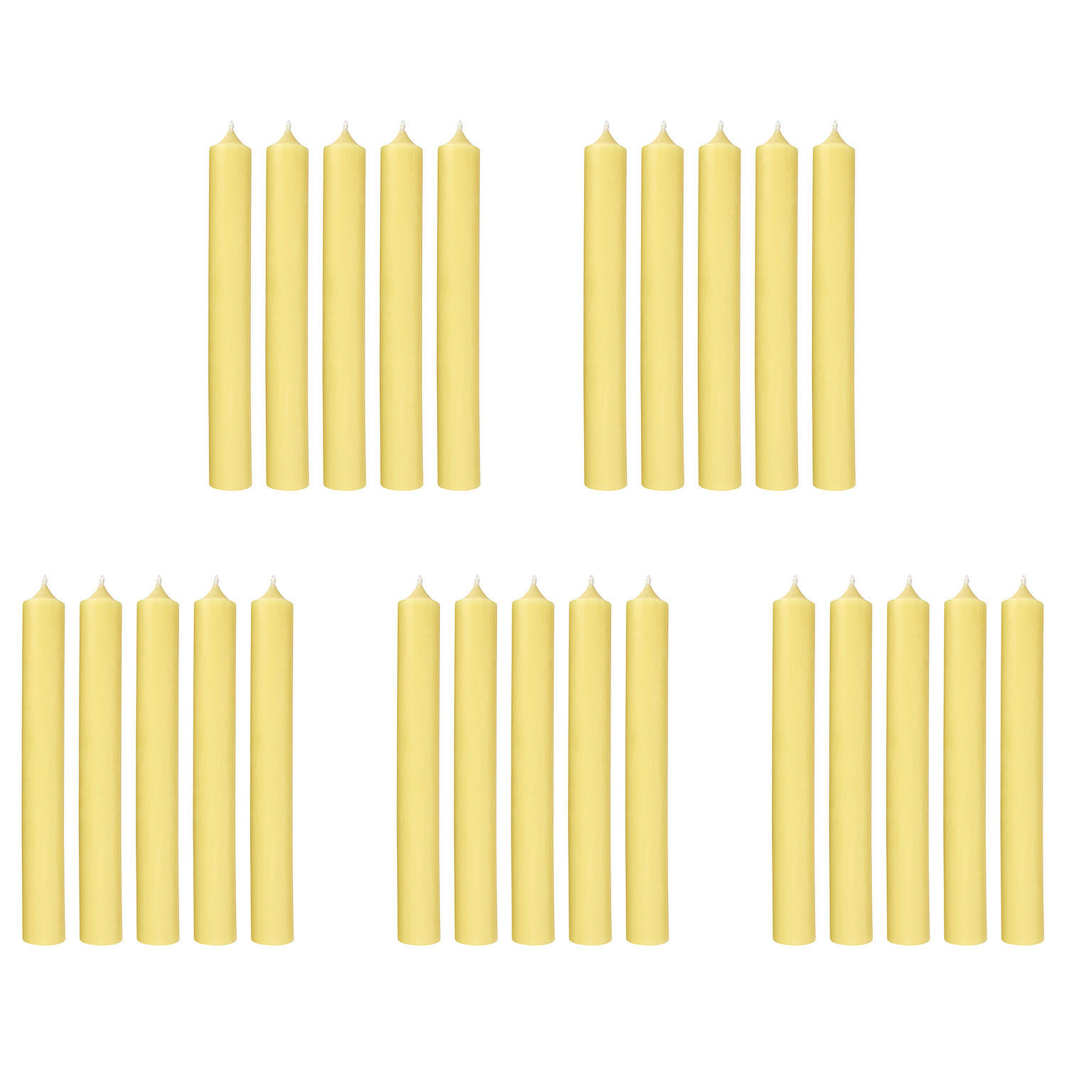 STABKERZE (25er Set) Rainbow - Gelb, Paraffin (2.2/18/2.2cm) - Butlers