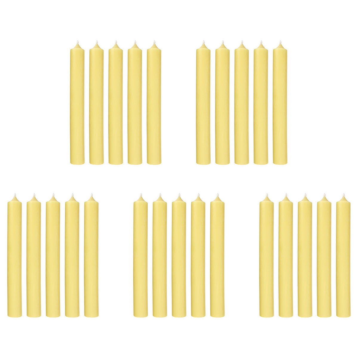 STABKERZE (25er Set) Rainbow - Gelb, Paraffin (2.2/18/2.2cm) - Butlers