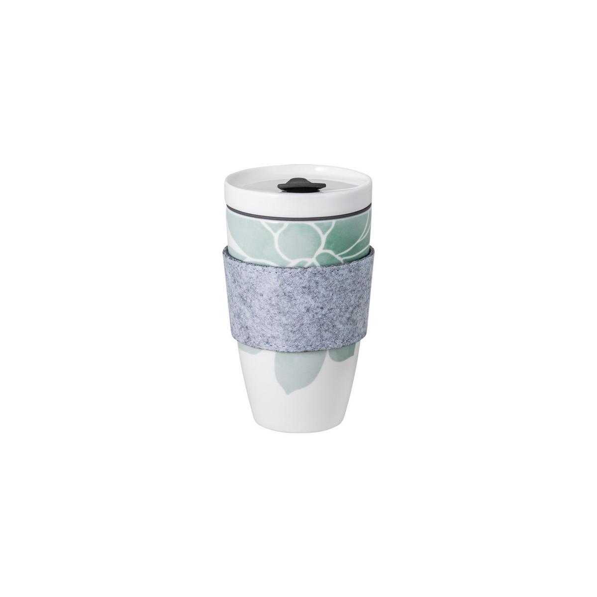 KAFFEEBECHER M Coffee To Go Sukkulente 350 ml - Weiß/Grün, Keramik (0.35L) - like.Villeroy & Boch