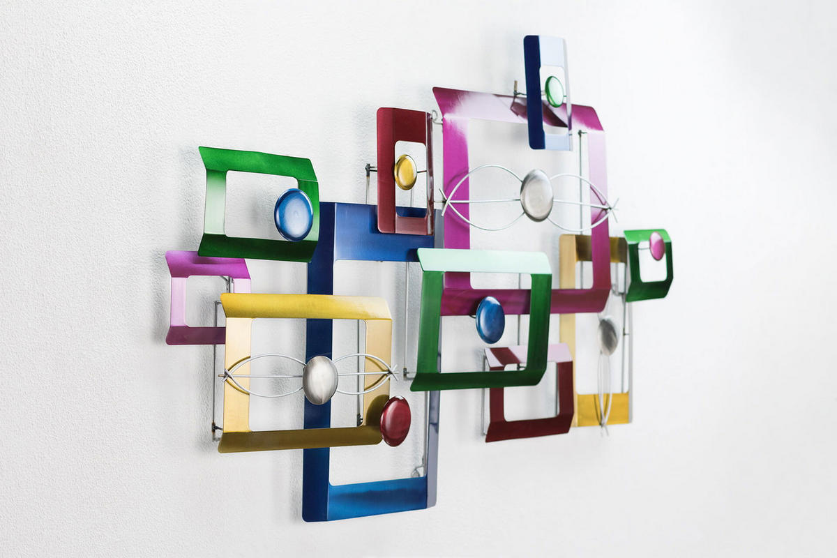WANDDEKO Bunt 115/71 cm - Multicolor, Metall (3.1/71/8cm) - KUNSTLOFT