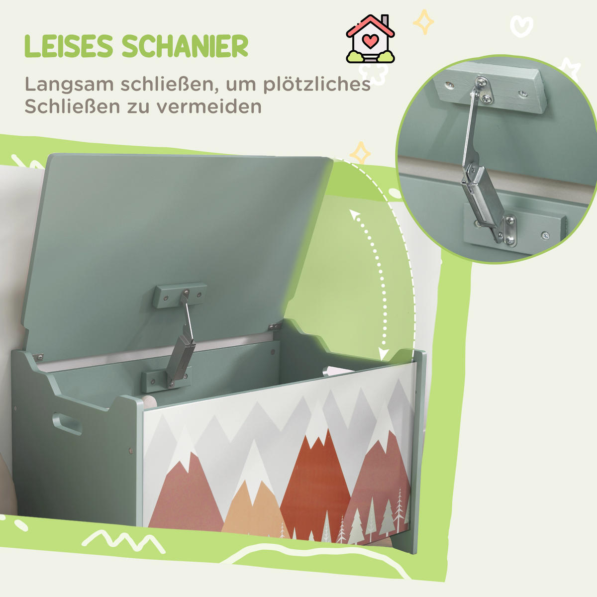 SPIELZEUGKISTE - Grün, Holzwerkstoff (37/60cm) - ZONEKIZ
