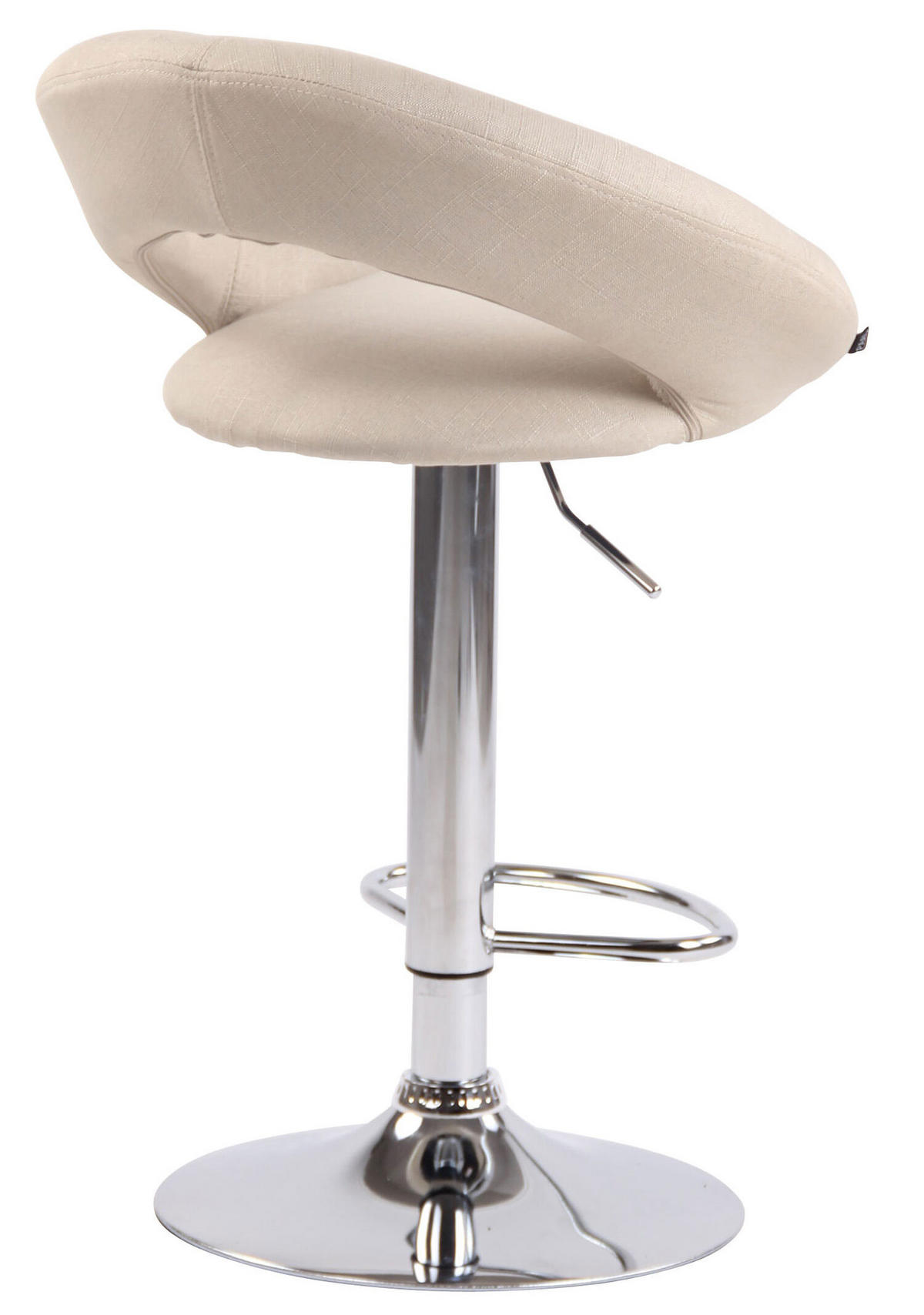 BARHOCKER Olin, Gestell Metall in Chromoptik, Stoff Creme - Chromfarben/Creme, Textil/Metall (53/100/47cm) - TPFLiving