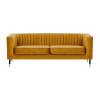 DREISITZER SOFA Slender-Velluto 8 - Gelb, Holz/Textil (201/71/83cm) - SLF24