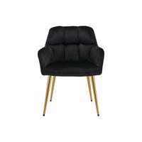 STUHL - 58.5 cm x 62 cm - Samt - Schwarz - PEGA - Schwarz, Textil (58.5/78/62cm) - Vente-Unique
