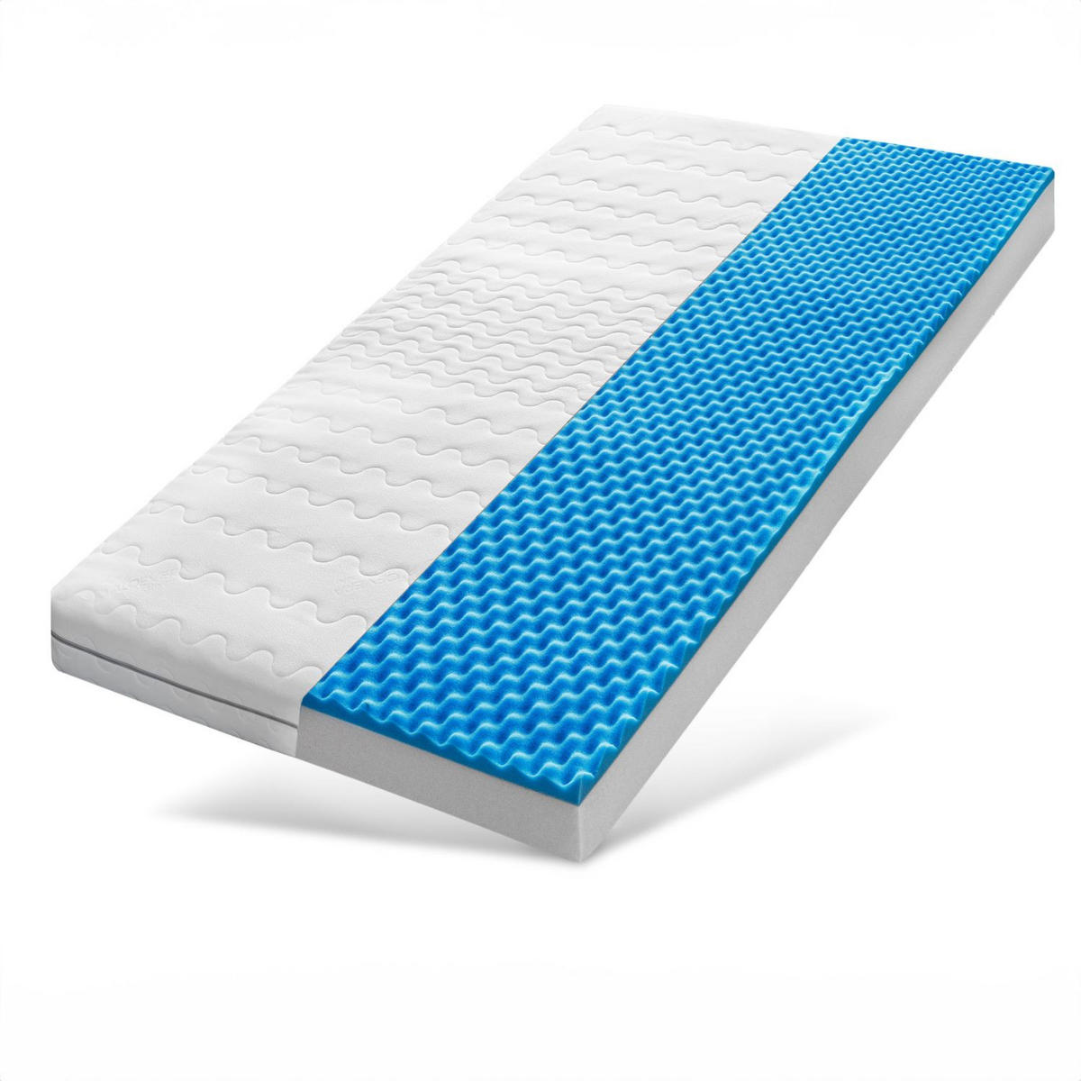 TASCHENFEDERKERNMATRATZE 120x200 H2+H3, Höhe 21cm mit waschbarem Bezug - Weiß, Textil (120/200cm) - Sleepneo