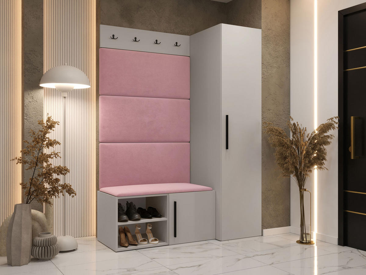 GARDEROBEN-SET Medi II - Kaschmir/Hellrosa, Holzwerkstoff/Kunststoff (40/191/50cm) - MIRJAN24