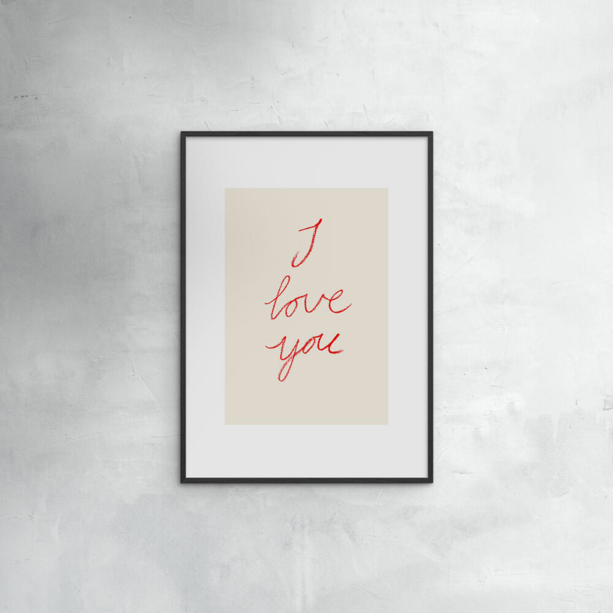 POSTER mit Rahmen Affordable Art Prints x Johanna Klum Nyberg - I Love You - Pink/Schwarz, Holz/Papier (70/100cm) - Poster&Frame