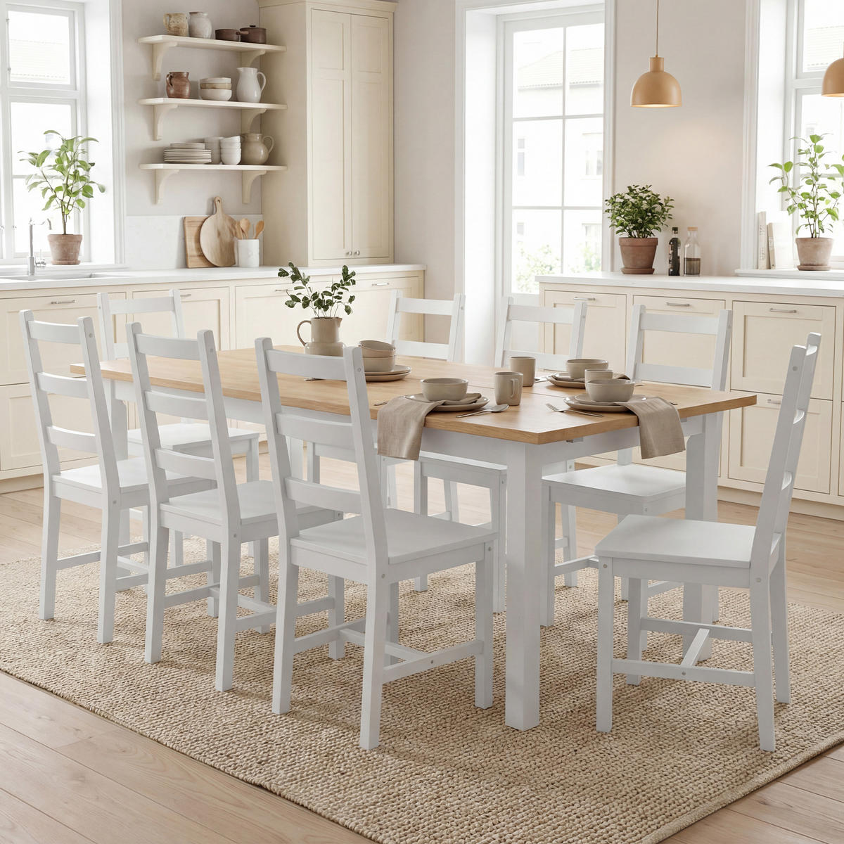 ESSZIMMERSTÜHLE Kiefernholz Weiß - Weiß, Holz (46/90/41.5cm) - HOMCOM