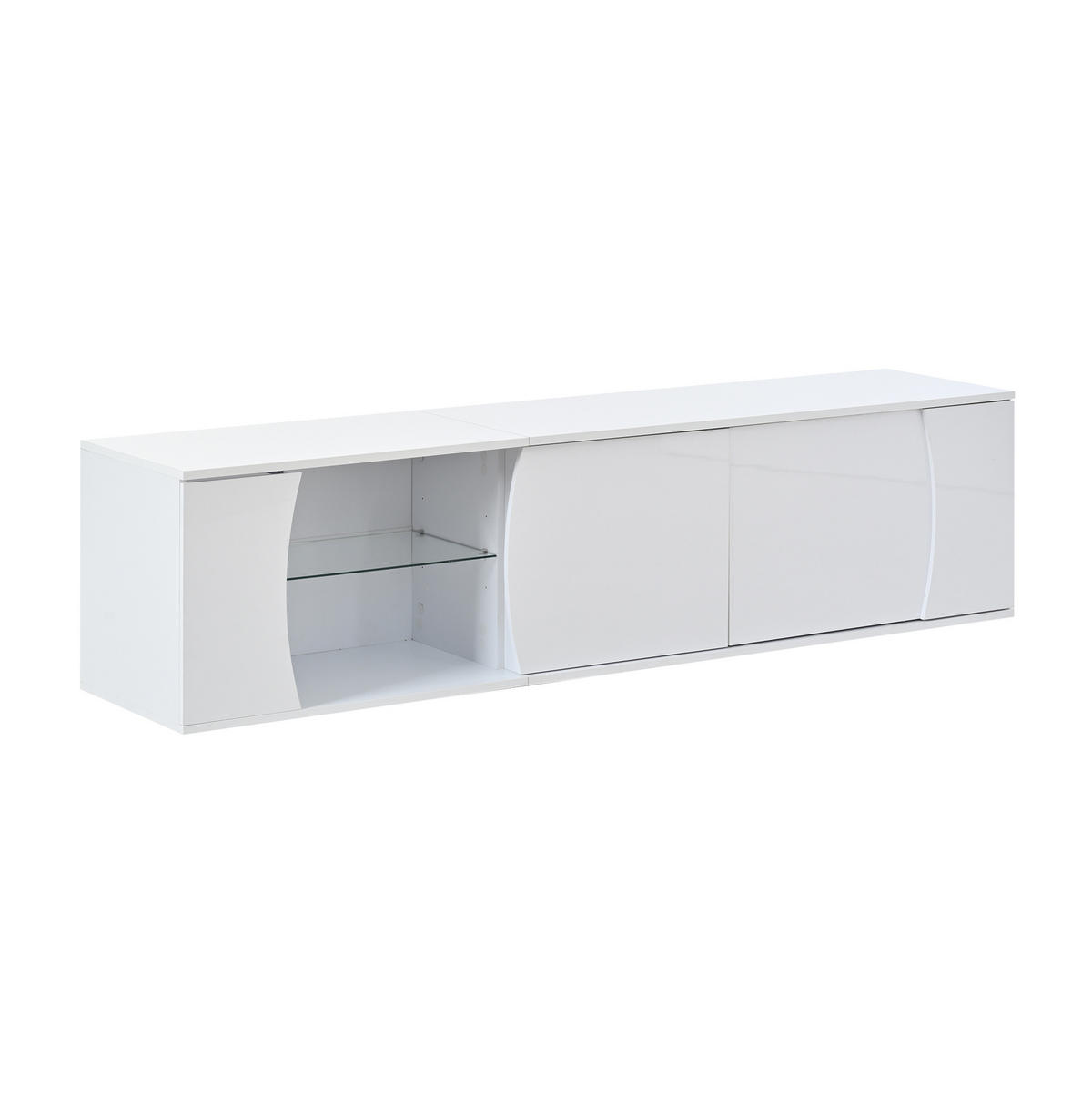 TV-ELEMENT mit 3 Türen und LED 180 x 40 x 45 cm Weiß - Weiß, Holzwerkstoff (40/45/180cm) - Beauniv